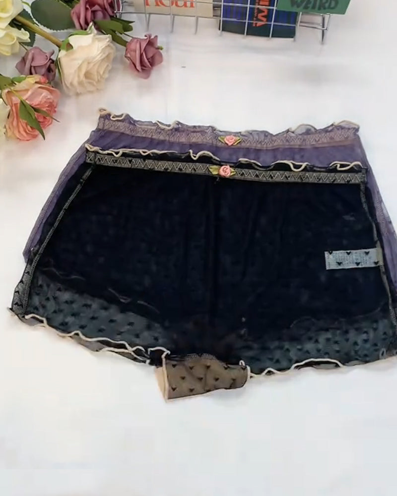 7-Pack Women's Heart Lace Flower Decoration High Elastic Underwear