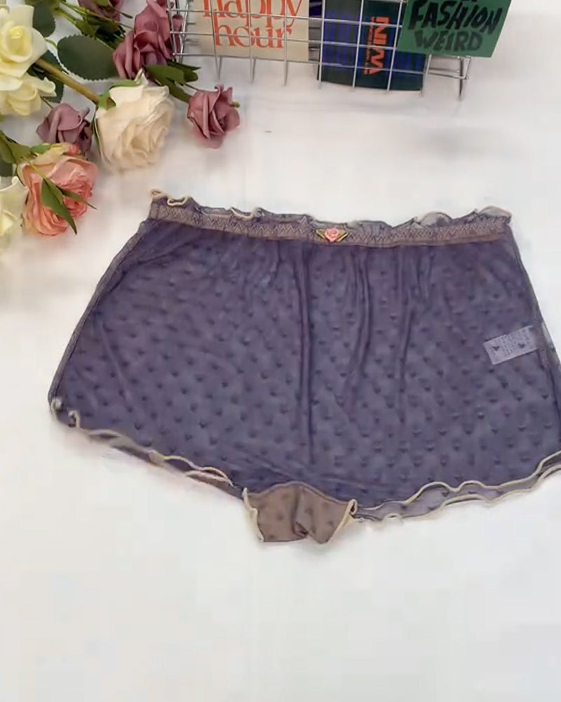 7-Pack Women's Heart Lace Flower Decoration High Elastic Underwear